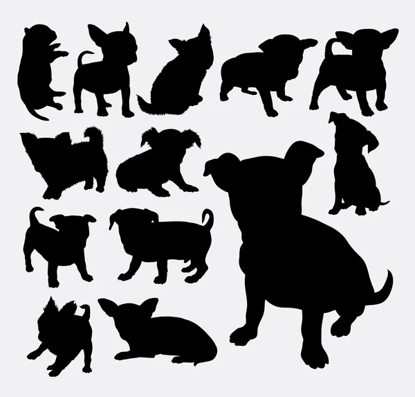 Puppy dog cute pet animal silhouette — Stock Vector