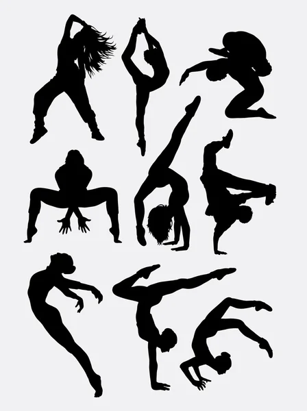 Beautiful dancer performing silhouette 1 — Stockvector