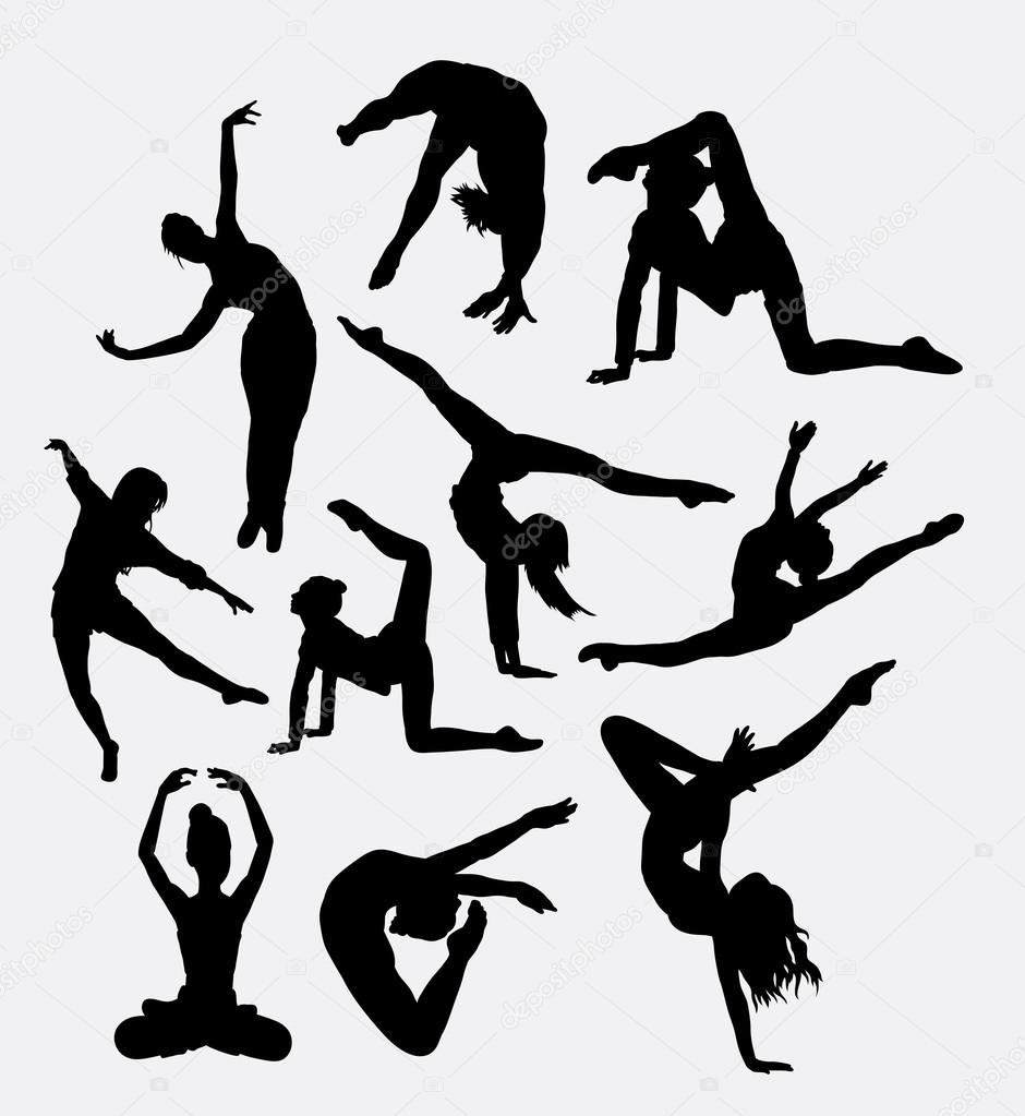 Happy dancing male and female pose silhouette. Good use for web icon, logo, symbol, mascot, clip art, sticker or any design you want. Easy to use.