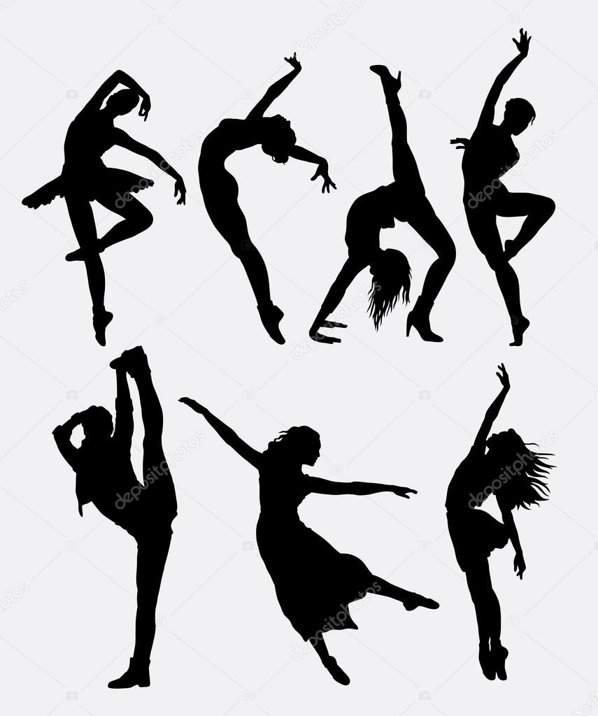 Cool dancing 1. Modern dance woman activity silhouette. Good use for symbol, logo, web icon, game elements, illustration, sign, or any design you want. Easy to use.