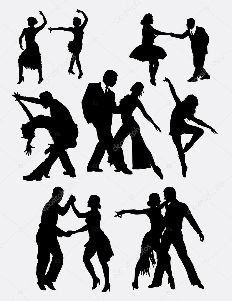 Tango salsa 2 male and female dancer silhouette. Good use for symbol, web icon, logo, mascot, sticker, or any design you want. Easy to use.