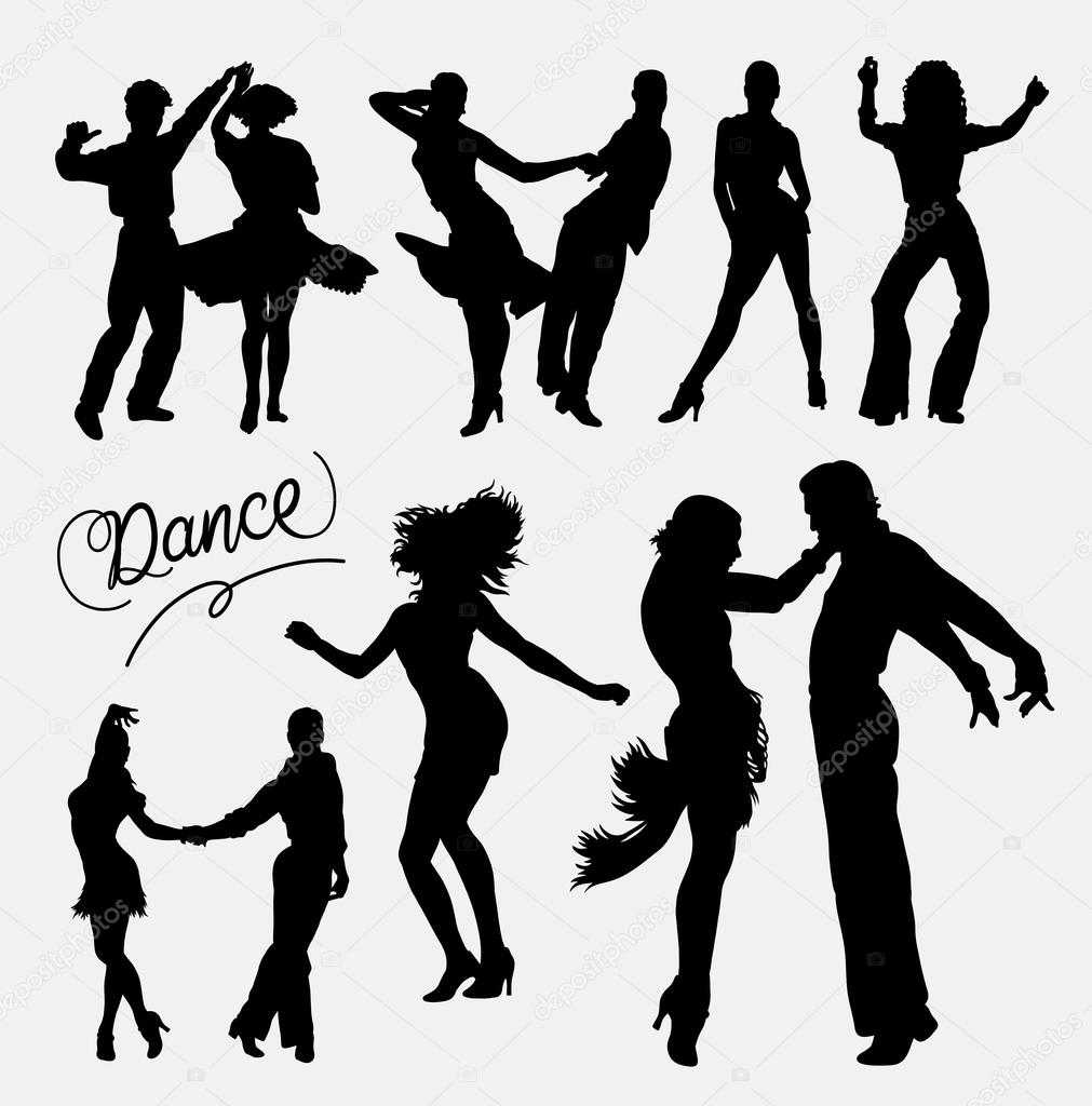 Tango salsa 4, couple happy dance event silhouette. Good use for symbol, logo, web icon, mascot, sticker, or any design you want. Easy to use.