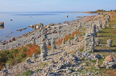 Stone structures by the sea. Saaremaa, Estonia clipart