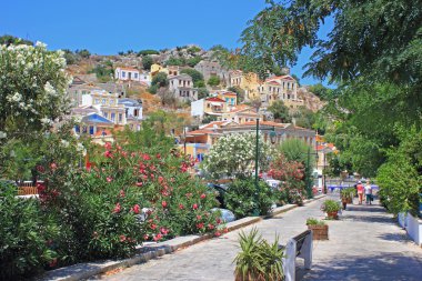 Colorful view, Symi, Greece clipart