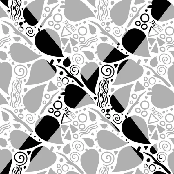 Fun Little Doodle Turned Vector Pattern Design Which Uses Line — Stock Vector
