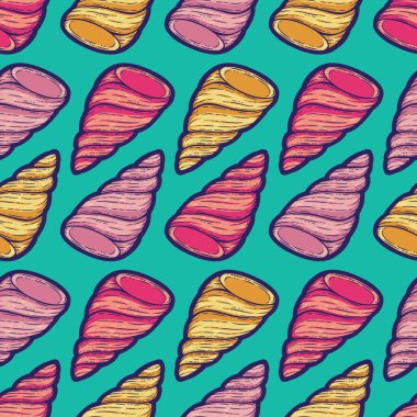 Düz yüzey desenli, düz ve düz renklerde deniz kabukları. Güzel kabuk desenleri yaz ve herhangi bir plaj teması için mükemmel..