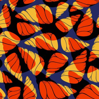 Düz yüzey desenli, düz ve düz renklerde deniz kabukları. Güzel kabuk desenleri yaz ve herhangi bir plaj teması için mükemmel..