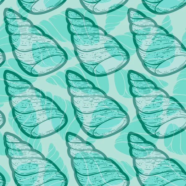 Seashells Senza Soluzione Continuità Disegno Del Modello Superficie Linea Stile — Foto Stock