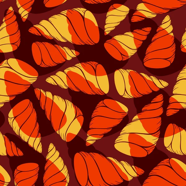Раковины Бесшовный Дизайн Поверхности Линейном Стиле Искусства Твердых Плоских Цветов — стоковое фото