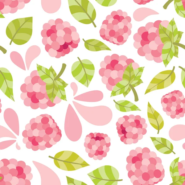 Fresh Luscious Seamless Pattern Featuring Raspberries Cute Pattern Design Filled — Stock Photo, Image