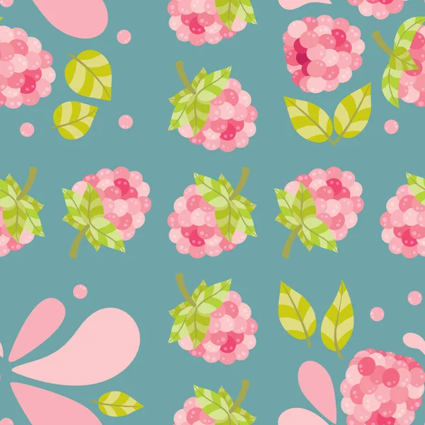 Fresh Luscious Seamless Pattern Featuring Raspberries Cute Pattern Design Filled — Stock Photo, Image