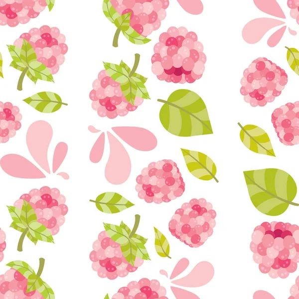 Fresh Luscious Seamless Pattern Featuring Raspberries Cute Pattern Design Filled — Stock Photo, Image