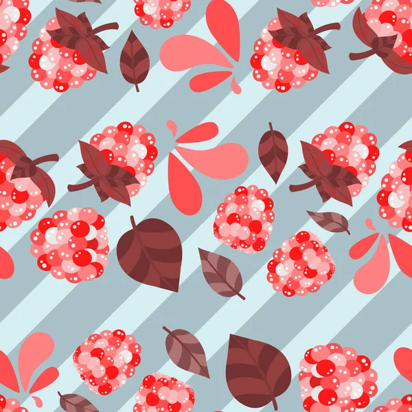 Fresh Luscious Seamless Pattern Featuring Raspberries Cute Pattern Design Filled — Stock Photo, Image