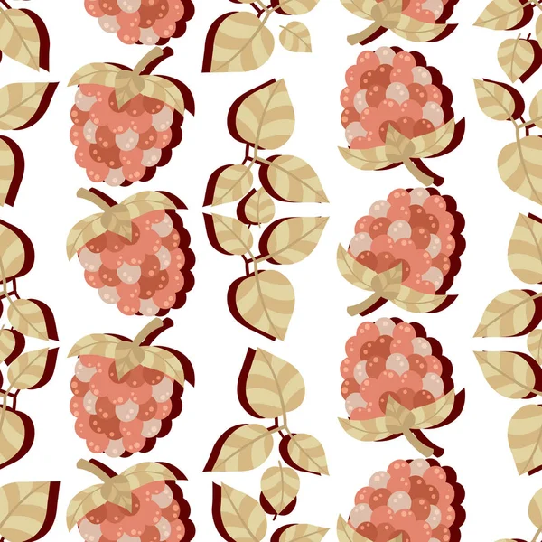 Fresh Luscious Seamless Pattern Featuring Raspberries Cute Pattern Design Filled — Stock Photo, Image