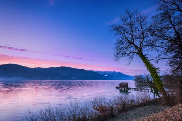 Západ slunce na jezeře Attersee — Stock fotografie