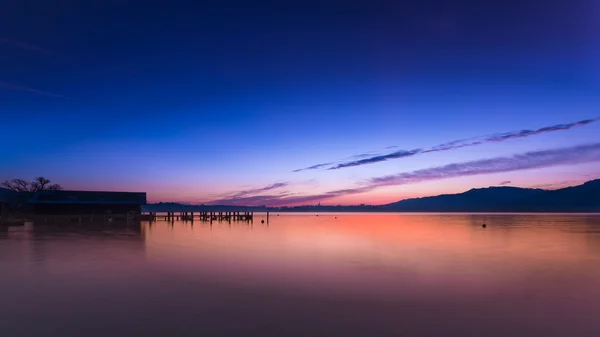 Coucher de soleil sur le lac Attersee Images De Stock Libres De Droits