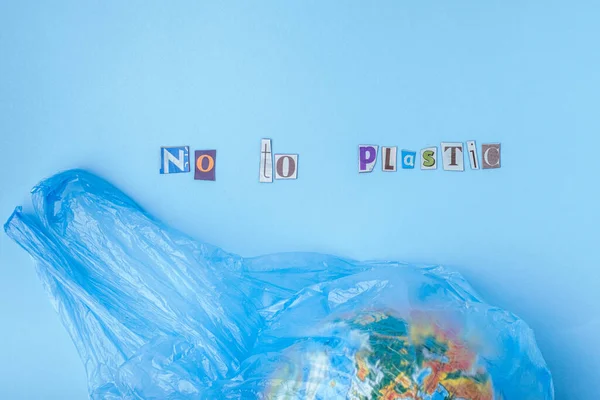 Tidak Untuk Kata Kata Plastik Dipotong Dari Majalah Tiang Datar — Stok Foto