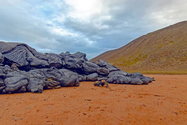 Fagradalsfjall Islanda Giugno 2021 Lava Rinfrescante Vulcano — Foto Stock