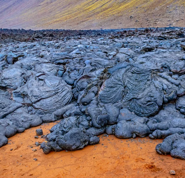 Fagradalsfjall Islanda Giugno 2021 Lava Rinfrescante Vulcano — Foto Stock