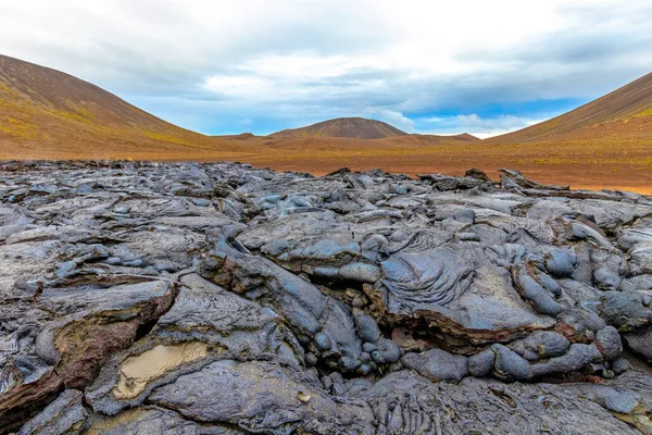 Fagradalsfjall Islanda Giugno 2021 Lava Rinfrescante Vulcano Immagini Stock Royalty Free