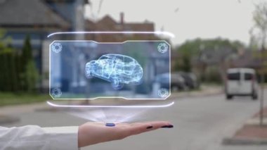 Hologram gösteren kadın el modern SUv