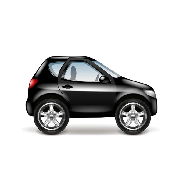 Perfil de coche negro aislado en vector blanco — Vector de stock