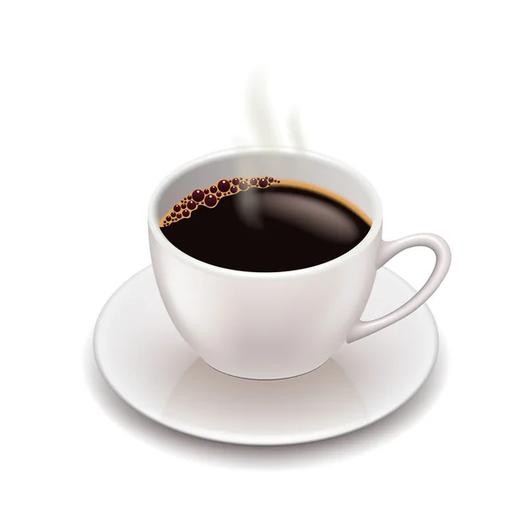 Xícara de café isolado no vetor branco — Vetor de Stock