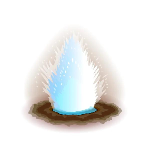 Geyser isolado em vetor branco — Vetor de Stock