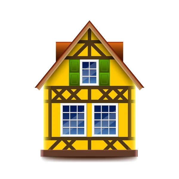 House in bavarian style isolated on white vector — Stock Vector