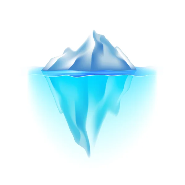 Iceberg isolato su vettore bianco — Vettoriale Stock