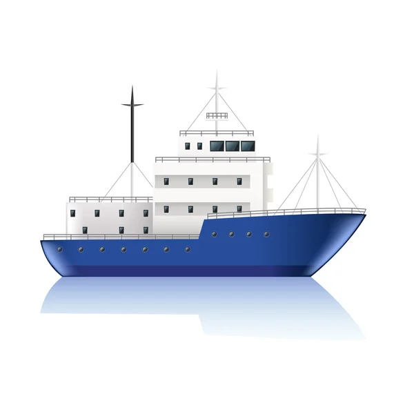 Small ship isolated on white vector — Stock Vector