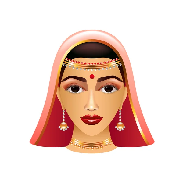 Mujer india tradicional aislada en vector blanco — Archivo Imágenes Vectoriales