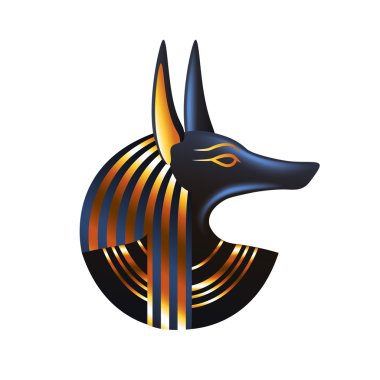 Antik Mısır tanrısı Anubis'e izole vektör