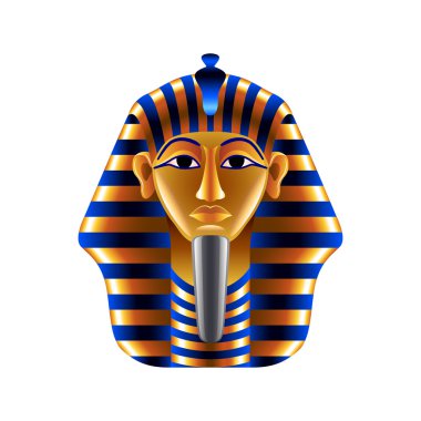 Tutankhamuns izole üzerinde beyaz vektör maskesi