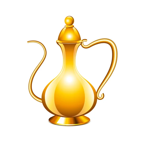 Antique arabic jug isolated on white vector — Stock Vector