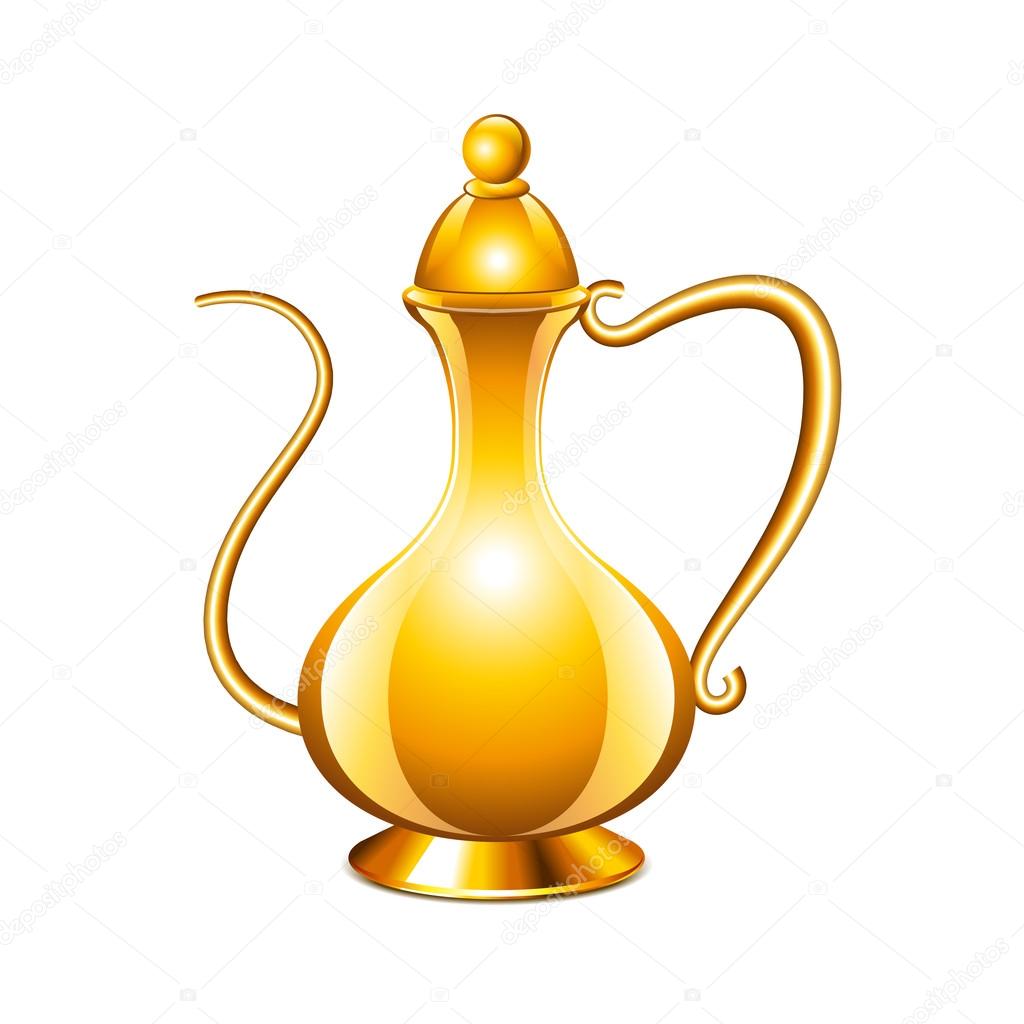 Antique arabic jug isolated on white vector