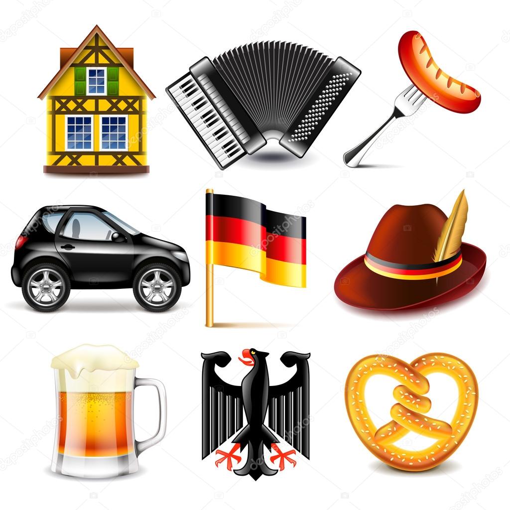 Germany icons vector set