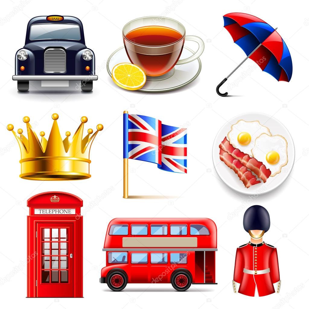 England icons vector set