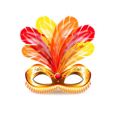 Beyaz vektör izole karnaval maskesi