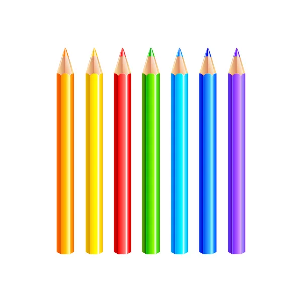 Kleurrijke potloden geïsoleerd op witte vector — Stockvector