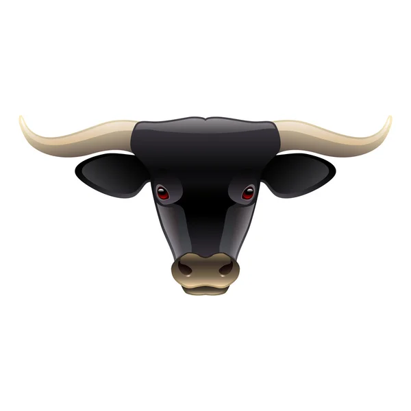 Cabeza de toro aislada en vector blanco — Vector de stock