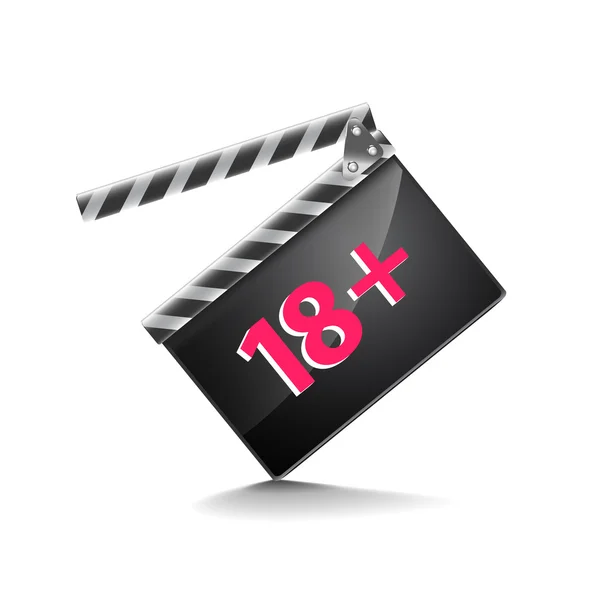 Clapper board adults only isolated on white vector — Stock Vector