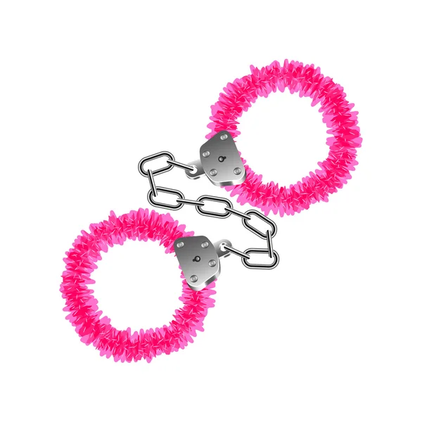 Рожеві наручники ізольовані на білому векторі — стоковий вектор