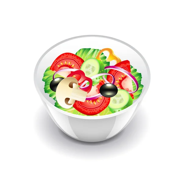 Овочевий салат ізольовано на білому векторі — стоковий вектор