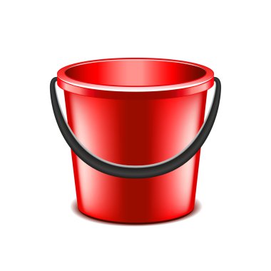 Beyaz vektör izole kırmızı kova