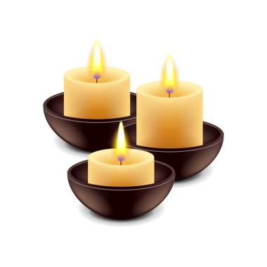 Spa mumlar izole üzerinde beyaz vektör