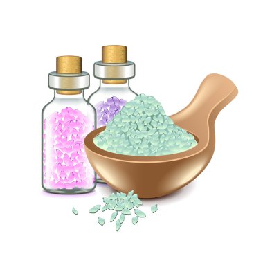 Spa izole üzerinde beyaz vektör tuzlar
