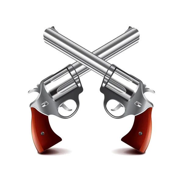 Crossed guns isolated on white vector — Stock Vector