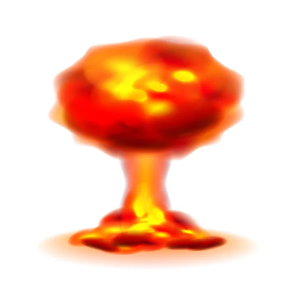 Nükleer patlama izole üzerinde beyaz vektör — Stok Vektör