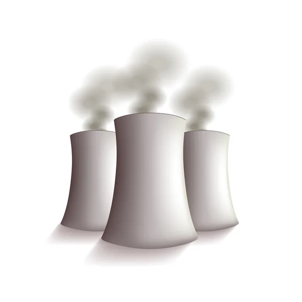 Nükleer enerji santrali izole vektör — Stok Vektör